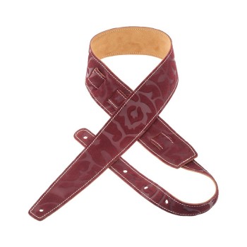 Holes HS Embossed Damasco Bordeaux 6 cm - Magrabò Guitar Straps