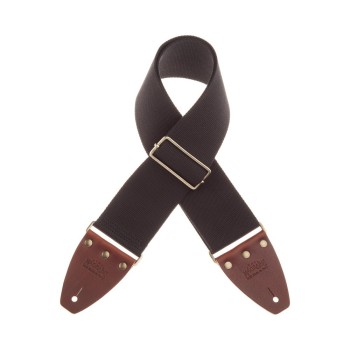 Stripe SC Entry Nero 8 cm terminali Marrone fibbia Ottone - Magrabò Guitar Straps