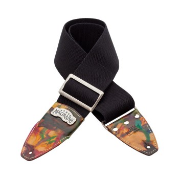 Stripe SS SPECIAL Cotton Nero 8 cm terminali Tie Dye, fibbia Recta Argento - Magrabò Guitar Straps