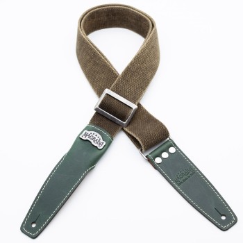 Stripe SS SPECIAL Cotton Washed Verde Oliva G/W 5 cm - Magrabò Guitar Straps