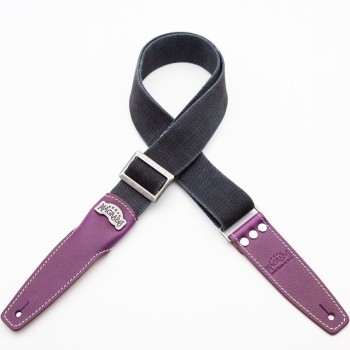 Stripe SS SPECIAL Cotton Washed Nero V/W 5 cm - Magrabò Guitar Straps