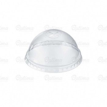 Coperchio dome con pretaglio cannuccia per bicchiere in Pet cc 350-400-502  - Bicchieri Trasparenti In Polipropilene