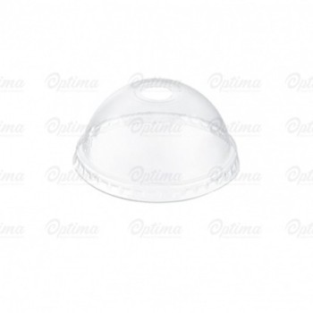 Coperchio dome con foro in Pet per bicchiere cc 300 base larga-390 - Bicchieri Trasparenti Cristal