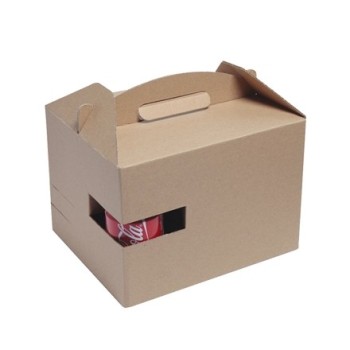 Scatola take away con manico e scomparto reggibicchiere cm 30x20x17,5  - Lunch Box