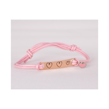 MYSANITY - Braccialetto donna rosa tag cuori