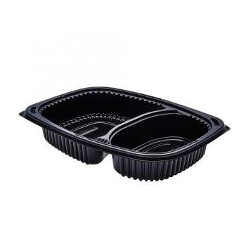 Vaschetta Cookipack nera biscomparto cm 25,5x19x4,5 cc 678-415   - di plastica