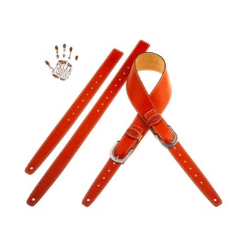 Twin Buckle TS Core Arancio 7 cm fibbie Round Argento - Magrabò Guitar Straps