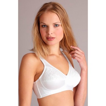 MYSANITY - Reggiseno in raso con pizzo coppa B 4 Bianco