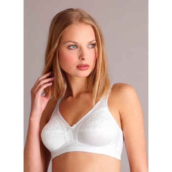 MYSANITY - Reggiseno in raso con pizzo coppa D 6 Bianco