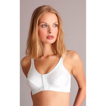 MYSANITY - Reggiseno in raso aperto davanti e dietro coppa C 3 Bianco