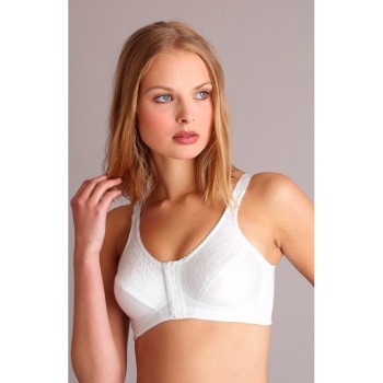 MYSANITY - Reggiseno in raso aperto davanti e dietro coppa D 4 Bianco