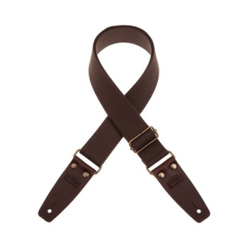 Stripe SC Entry Marrone 5 cm terminali Marrone Scuro fibbia Ottone Antico - Magrabò Guitar Straps