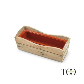 Vaso in legno per esterno Sound Naturale 21x54x19 cm