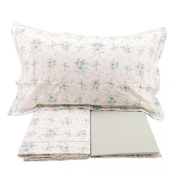 Completo Lenzuola Letto Singolo Fazzini Sevres Colore Azzurro