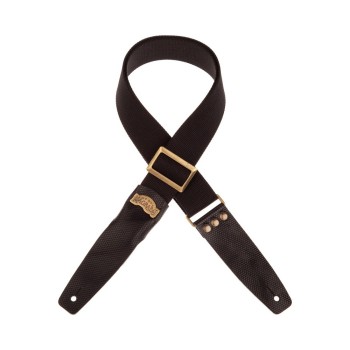 Stripe SC Cotton Nero 5 cm terminali Twinkle Nero, fibbia Recta Ottone - Magrabò Guitar Straps