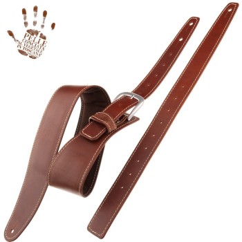 Single Buckle OS Padded Core Marrone 7,5 cm fibbia Classic Argento - Magrabò Guitar Straps