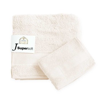 Coppia Asciugamani Viso + Ospite Andrea Home Jsupersoft Avorio