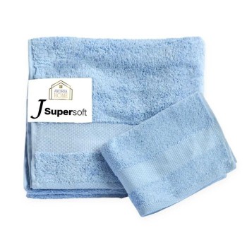 Coppia Asciugamani Viso + Ospite Andrea Home Jsupersoft Azzurro