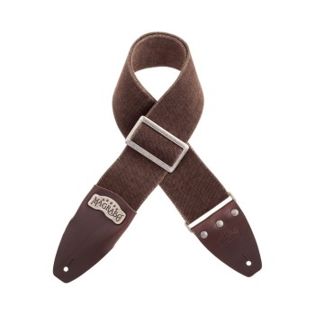 Stripe SC Cotton Washed Marrone 8 cm terminali Core Marrone, fibbia Recta Argento - Magrabò Guitar Straps