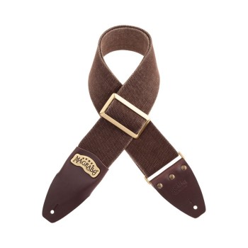 Stripe SC Cotton Washed Marrone 8 cm terminali Core Marrone, fibbia Recta Ottone - Magrabò Guitar Straps