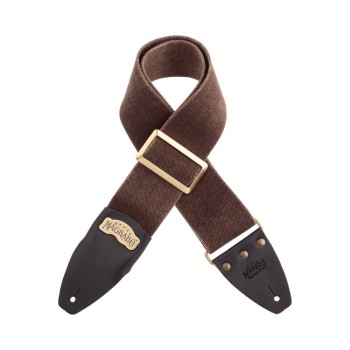 Stripe SC Cotton Washed Marrone 8 cm terminali Core Nero, fibbia Recta Ottone - Magrabò Guitar Straps