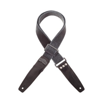 Stripe SC Cotton Washed Nero 5 cm terminali Twinkle Nero, fibbia Recta Grafite - Magrabò Guitar Straps