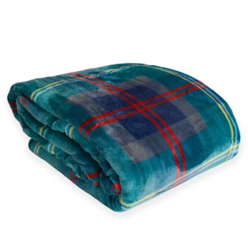 Plaid Effetto Cashmere Cm 170x210 Cavalieri Scottish Colore Verde