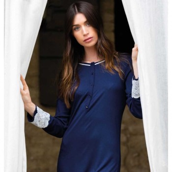 Camicia Notte Donna Maryplaid Colore Navy 6m90016 M