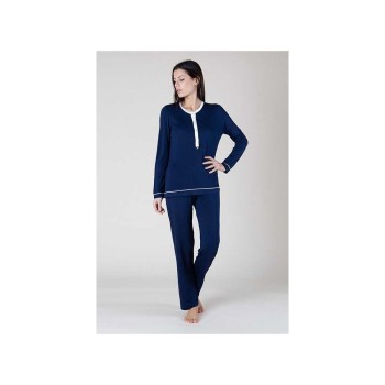 Camicia Notte Donna Maryplaid Colore Navy 6m94380 Xs