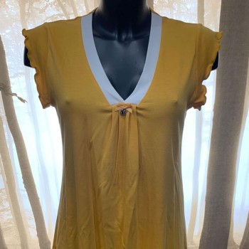 Camicia Da Notte Donna Maryplaid 6m98677 Colore Giallo Oro S