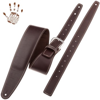 Single Buckle OS Padded Core Ebano 7,5 cm fibbia Classic Argento - Magrabò Guitar Straps